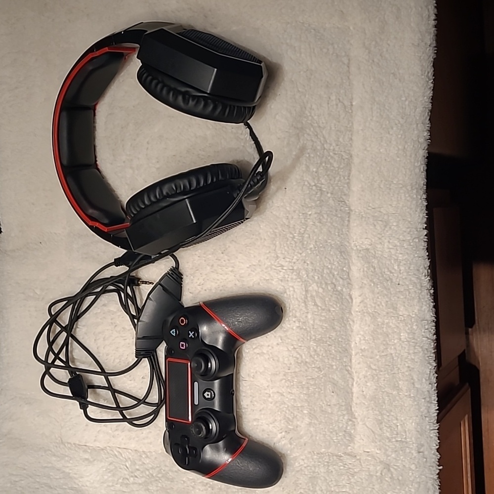 RUNMUS K8 Gaming Headset forPS4, Xbox One, PC Headset w/Surround Sound (7296)/ R